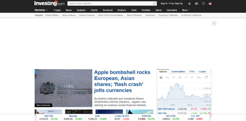 Screenshot 2019 01 03 Investing com Stock Market Quotes Financial News 1024x504 - Top 10 Forex Trading Sites To Follow For Beginners